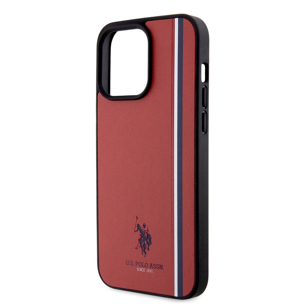 iPhone 15 Pro Max Kılıf U.S. Polo Assn. Orjinal Lisanslı Üç Renk Şerit Tasarımlı Baskı Logolu Kılıf