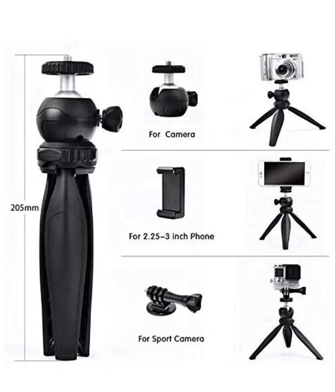 Jmary MT-20 Tripod 360 Derece Oynar Başlıklı Çok Yönlü Kısa Telefon Sabitleyici 16 cm