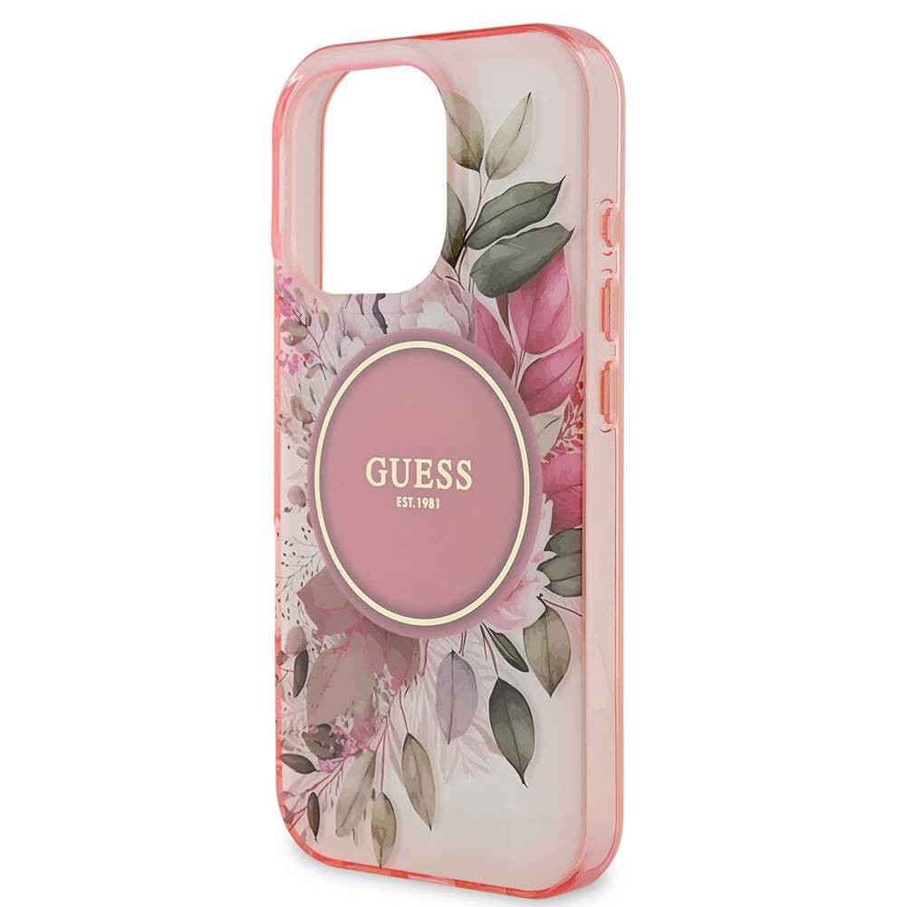 iPhone 16 Pro Kılıf Guess Orjinal Lisanslı Magsafe Şarj Özellikli Flower Tonal Circle Kılıf