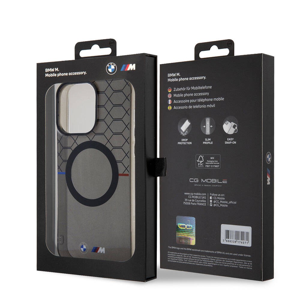 iPhone 15 Pro Max Kılıf BMW Magsafe Şarj Özellikli Transparan M Dizayn Orjinal Lisanslı Kılıf