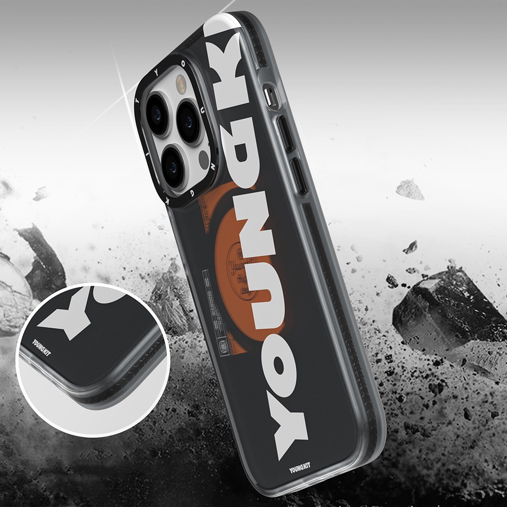 iPhone 13 Pro Max Kılıf Magsafe Şarj Özellikli Youngkit Binfen Serisi Yazı Temalı Kılıf