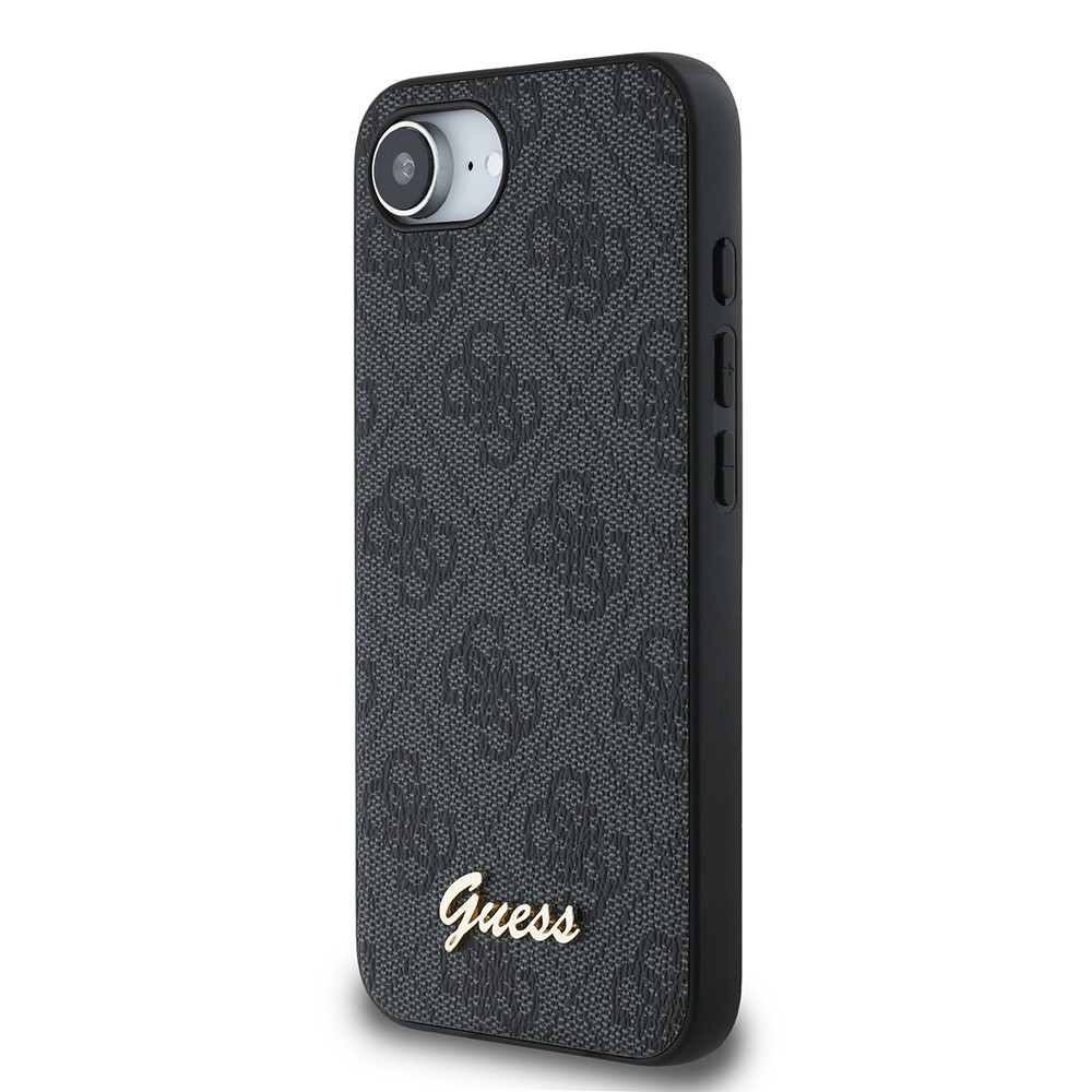 Apple iPhone 16E Kılıf Guess Orjinal Lisanslı 4G Desenli Script Metal Logolu Kapak