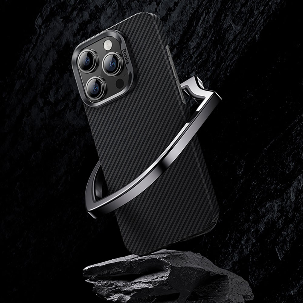 iPhone 15 Pro Max Kılıf Magsafe Özellikli Karbon Fiber Benks Essential ArmorAir 600D Kevlar Kılıf