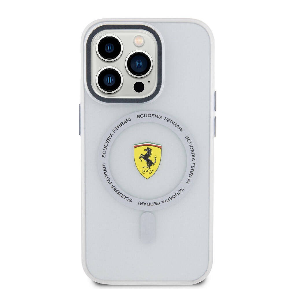 iPhone 15 Pro Max Kılıf Ferrari Orjinal Lisanslı Magsafe Şarj Özellikli Kontrast Bumper SF Ring Kılıf