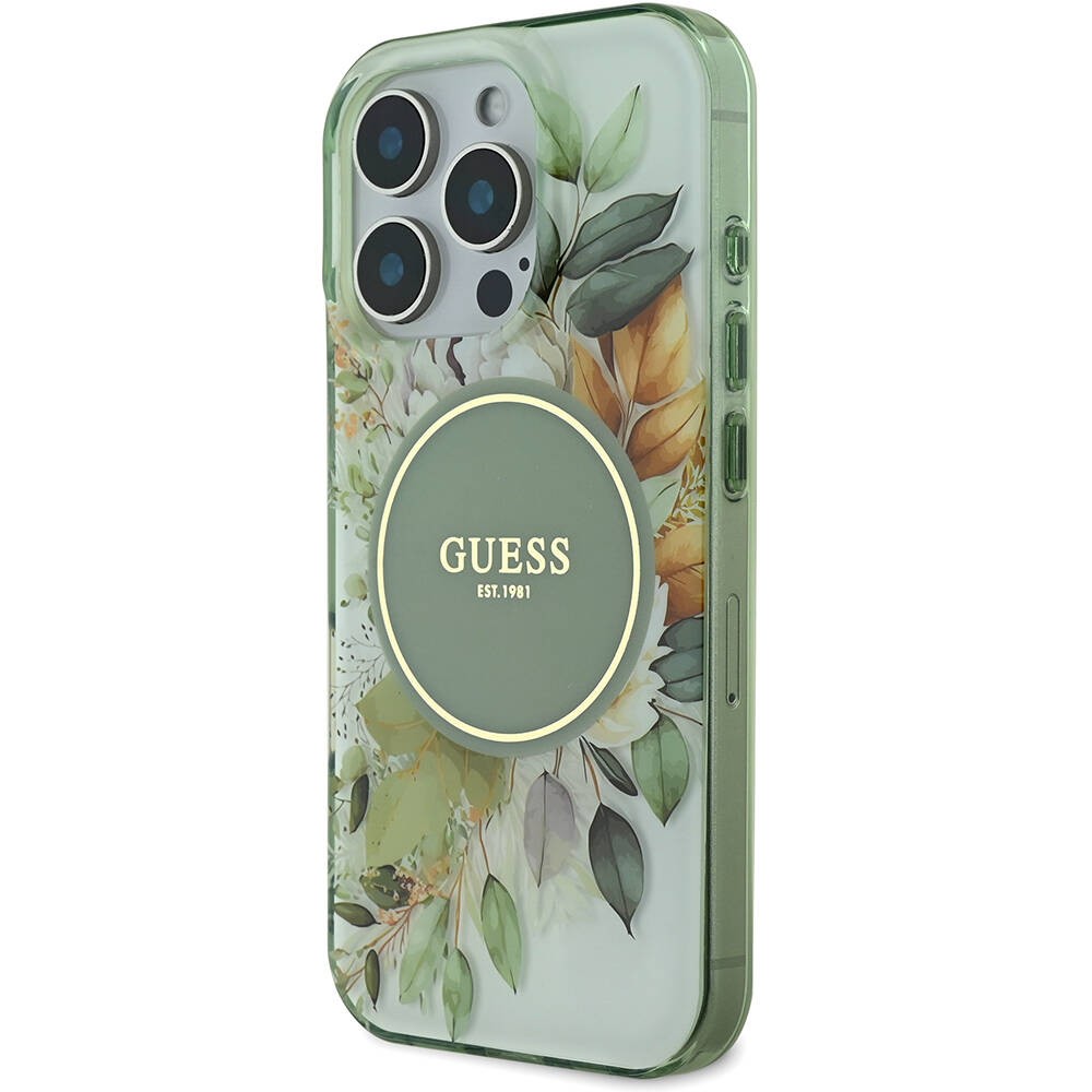 iPhone 16 Pro Max Kılıf Guess Orjinal Lisanslı Magsafe Şarj Özellikli Flower Tonal Circle Kılıf