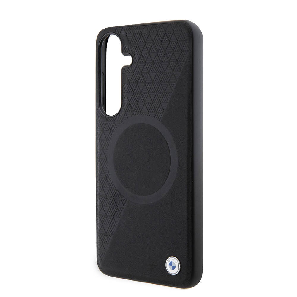 Galaxy S24 Plus Kılıf BMW Orjinal Lisanslı Magsafe Şarj Özellikli Yarım Dokulu Circle Leather Kılıf