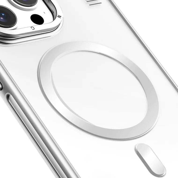 iPhone 15 Pro Kılıf Magsafe Şarj Özellikli Sararma Önleyici Youngkit Crystal Grid Kılıf