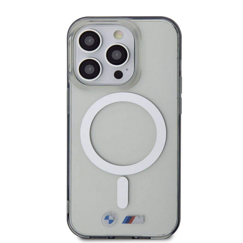 iPhone 15 Pro Max Kılıf BMW Magsafe Şarj Özellikli Transparan Silver Ring Orjinal Lisanslı Kılıf