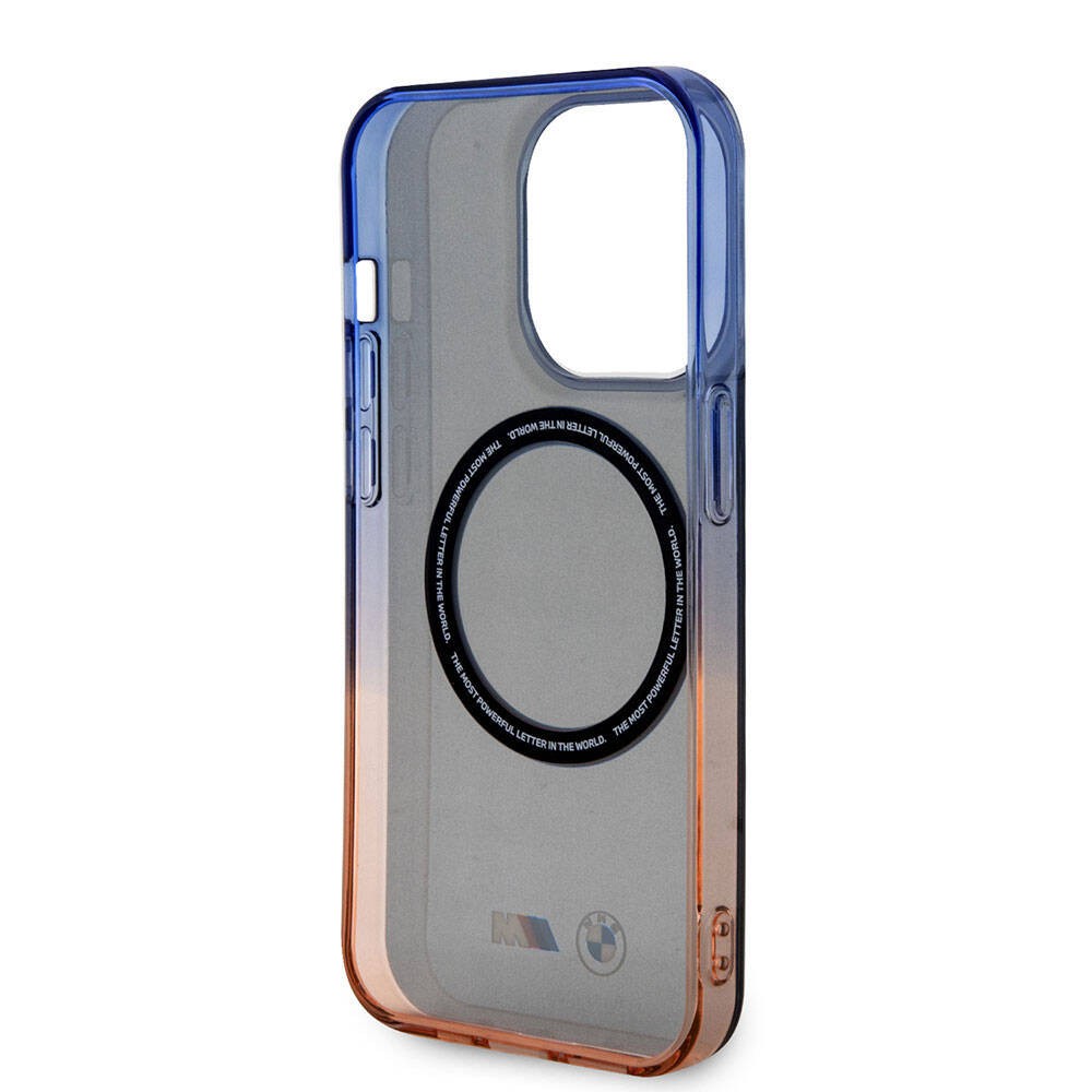 iPhone 15 Pro Max Kılıf BMW Magsafe Şarj Özellikli Transparan Renkli Çerçeveli Orjinal Lisanslı Kılıf
