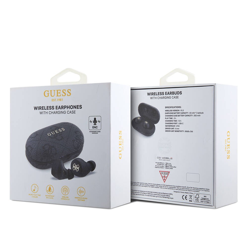 Guess Orjinal Lisanslı Klasik Metal Yazı Logolu TWS Kulak İçi Bluetooth Kulaklık