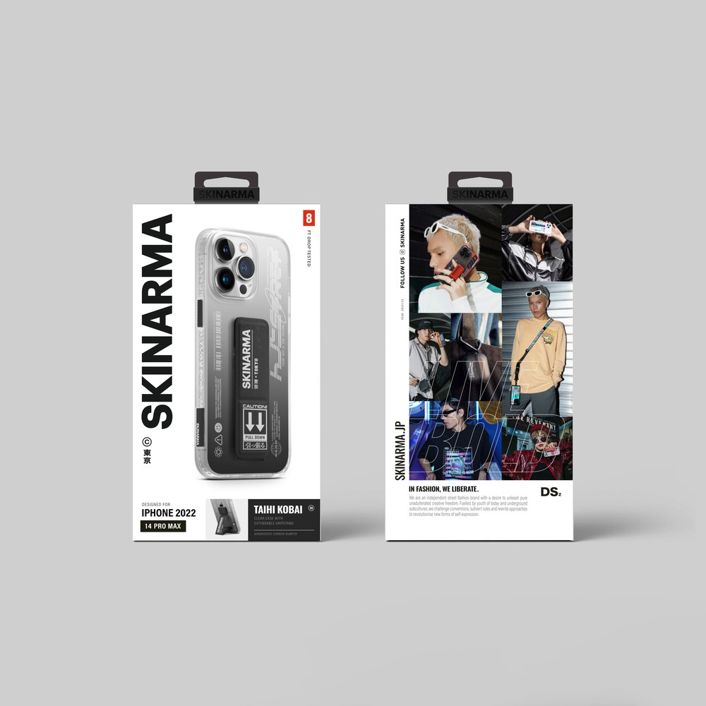 iPhone 14 Pro Kılıf SkinArma Standlı Şeffaf Tasarımlı Taihi Kobai Kılıf