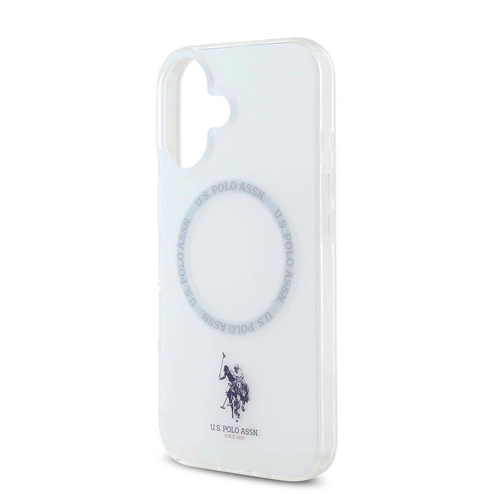 iPhone 16 Kılıf U.S. Polo Assn. Orjinal Lisanslı Magsafe Şarj Özellikli IML Double Horse Logolu Ring Kılıf