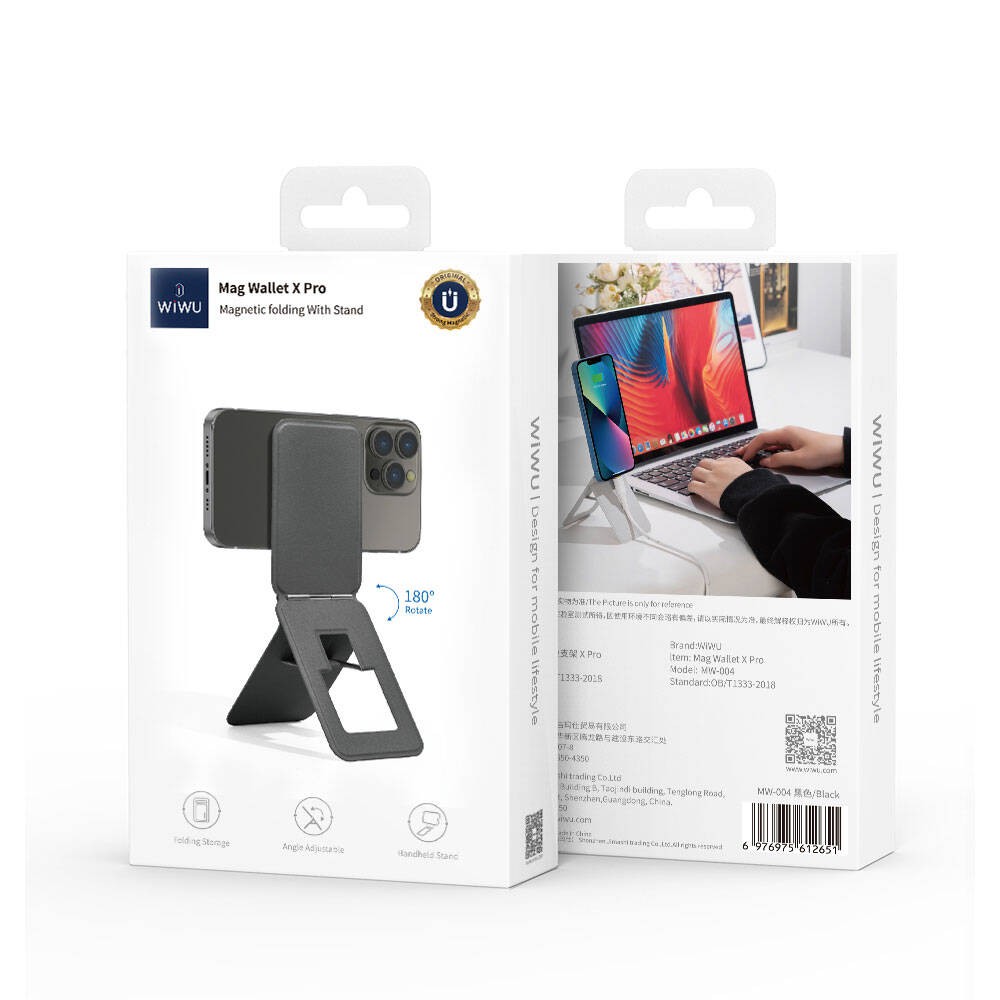 Wiwu MW-004 Mag Wallet X Pro Katlanabilir Magnetik Kartlıklı Stand