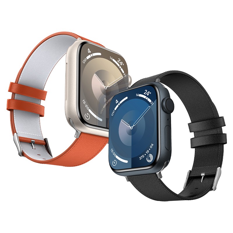 Apple Watch 7 41mm Benks Vintage Genuine Leather Serisi Deri Kordon Strap Kayış