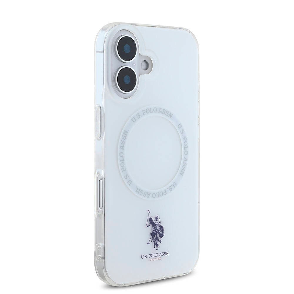 iPhone 16 Kılıf U.S. Polo Assn. Orjinal Lisanslı Magsafe Şarj Özellikli IML Double Horse Logolu Ring Kılıf