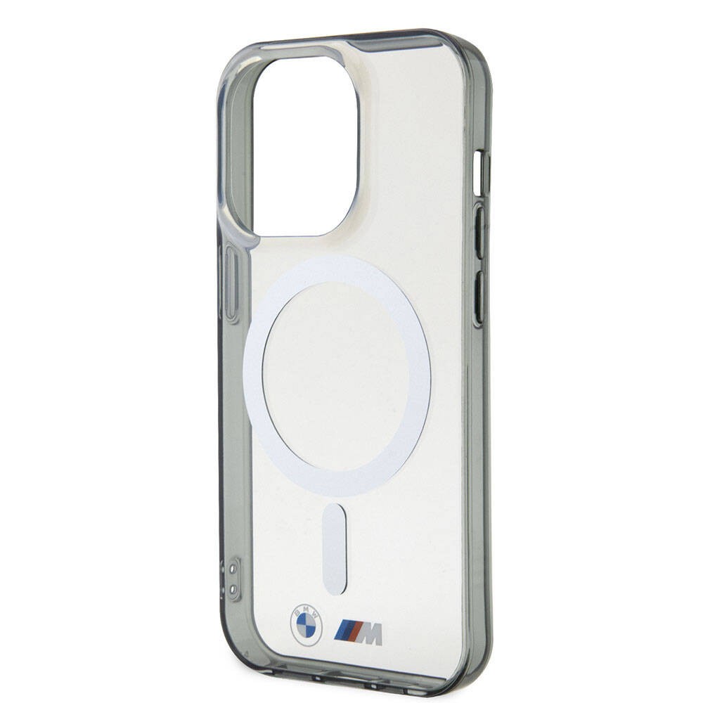 iPhone 15 Pro Max Kılıf BMW Magsafe Şarj Özellikli Transparan Silver Ring Orjinal Lisanslı Kılıf