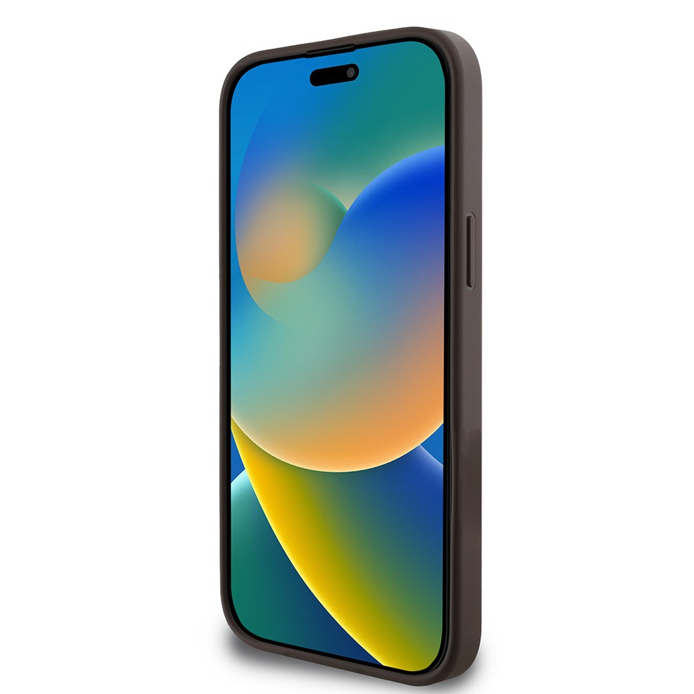 Apple iPhone 15 Pro Max Kılıf Guess Orjinal Lisanslı M-safe Şarj Özellikli 4G Desenli Çizgili Kartlıklı Kapak