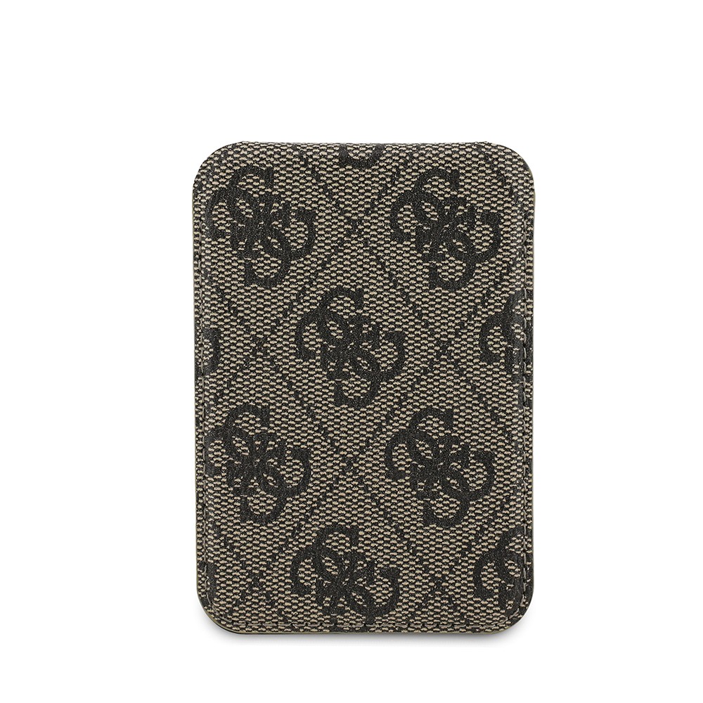 Guess Orjinal Lisanslı PU Deri 4G Desenli Metal Büyük 4G ve Yazı Logolu Standlı Magnetik Kartlık