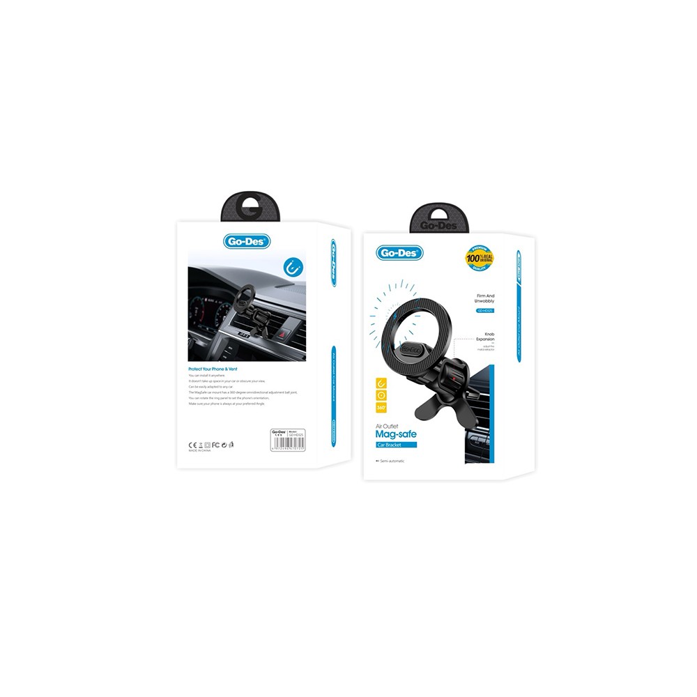 Go Des GD-HD325 M-safe Magnetik 360 Derece Dönebilen Havalandırma Tasarımlı Telefon Tutucu