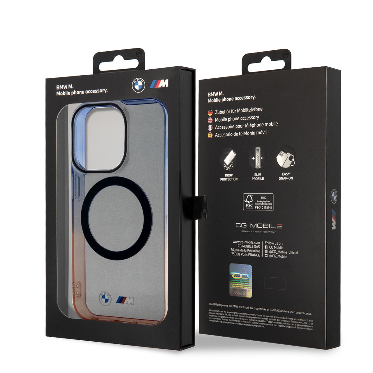 iPhone 14 Pro Max Kılıf BMW Magsafe Şarj Özellikli Transparan Renk Geçişli Dizayn Kılıf