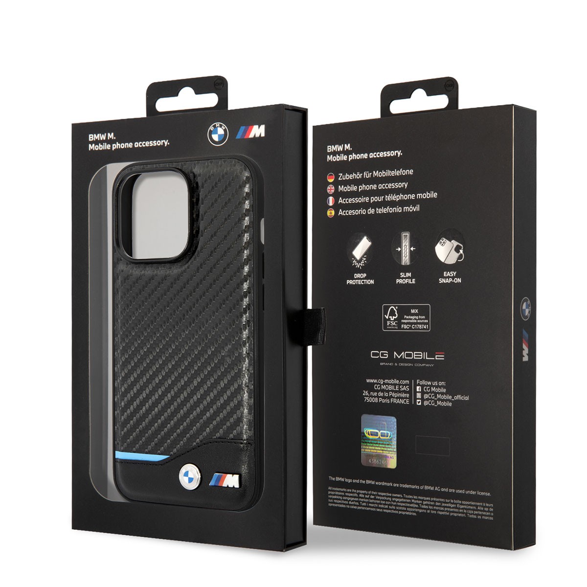 iPhone 14 Pro Max Kılıf BMW PU Deri Ve Karbon Dizayn Kılıf