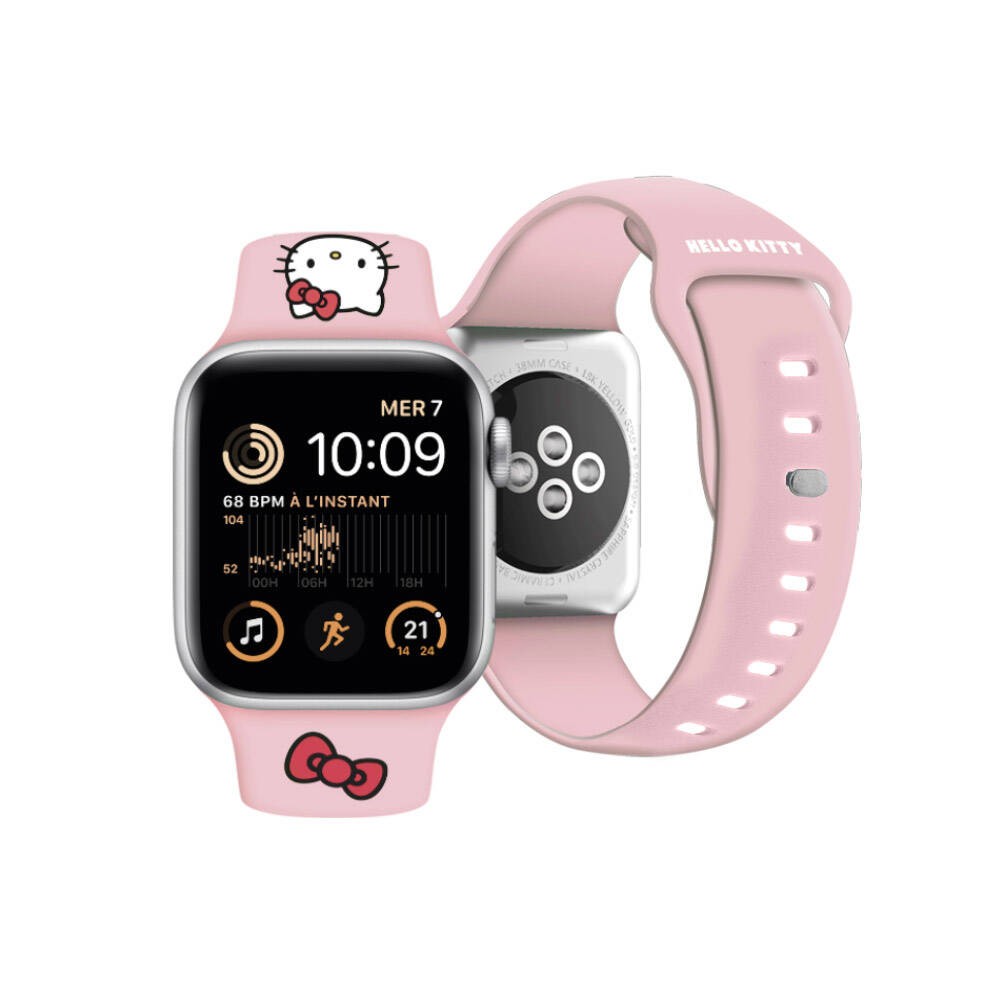 Watch 41mm Hello Kitty Orjinal Lisanslı Yazı Logolu Fiyonk & Kitty Head Silikon Kordon