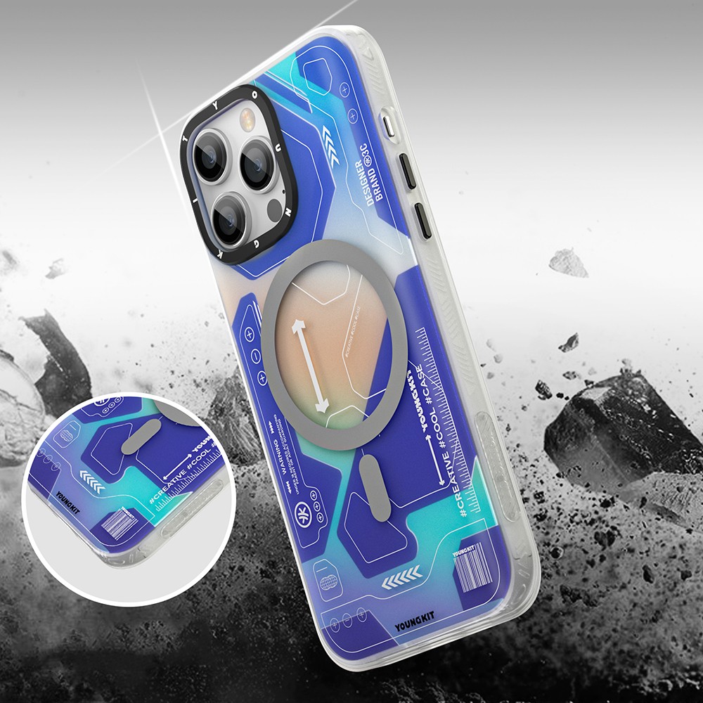 iPhone 12 Pro Max Kılıf Magsafe Şarj Özellikli YoungKit Metaverse Serisi Kılıf