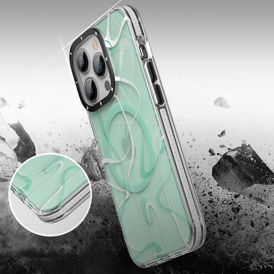 iPhone 14 Pro Kılıf Magsafe Şarj Özellikli Youngkit Water-Ink Serisi Kılıf
