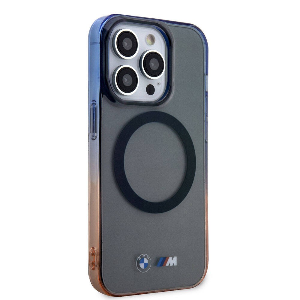 iPhone 15 Pro Max Kılıf BMW Magsafe Şarj Özellikli Transparan Renkli Çerçeveli Orjinal Lisanslı Kılıf