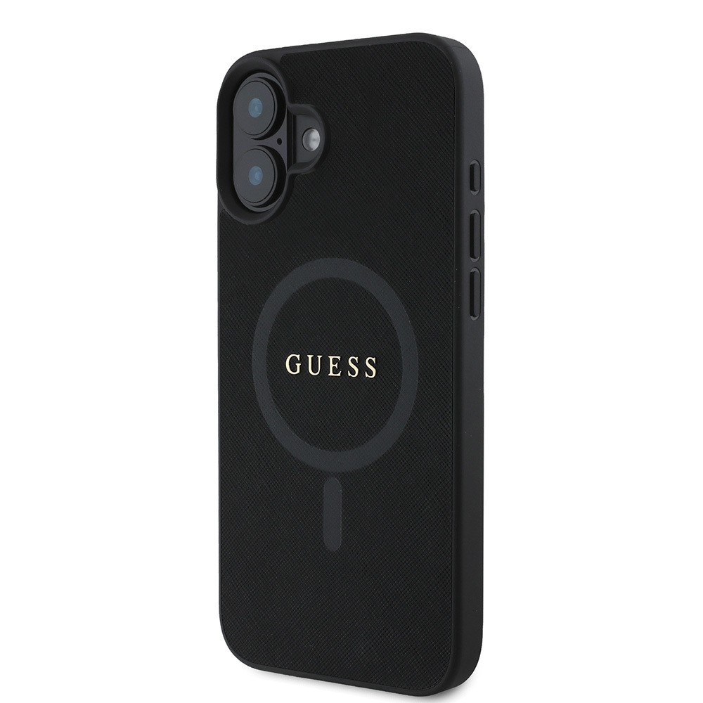 iPhone 16 Kılıf Guess Orjinal Lisanslı Magsafe Şarj Özellikli Yazı Logolu Saffiano Classic Kılıf