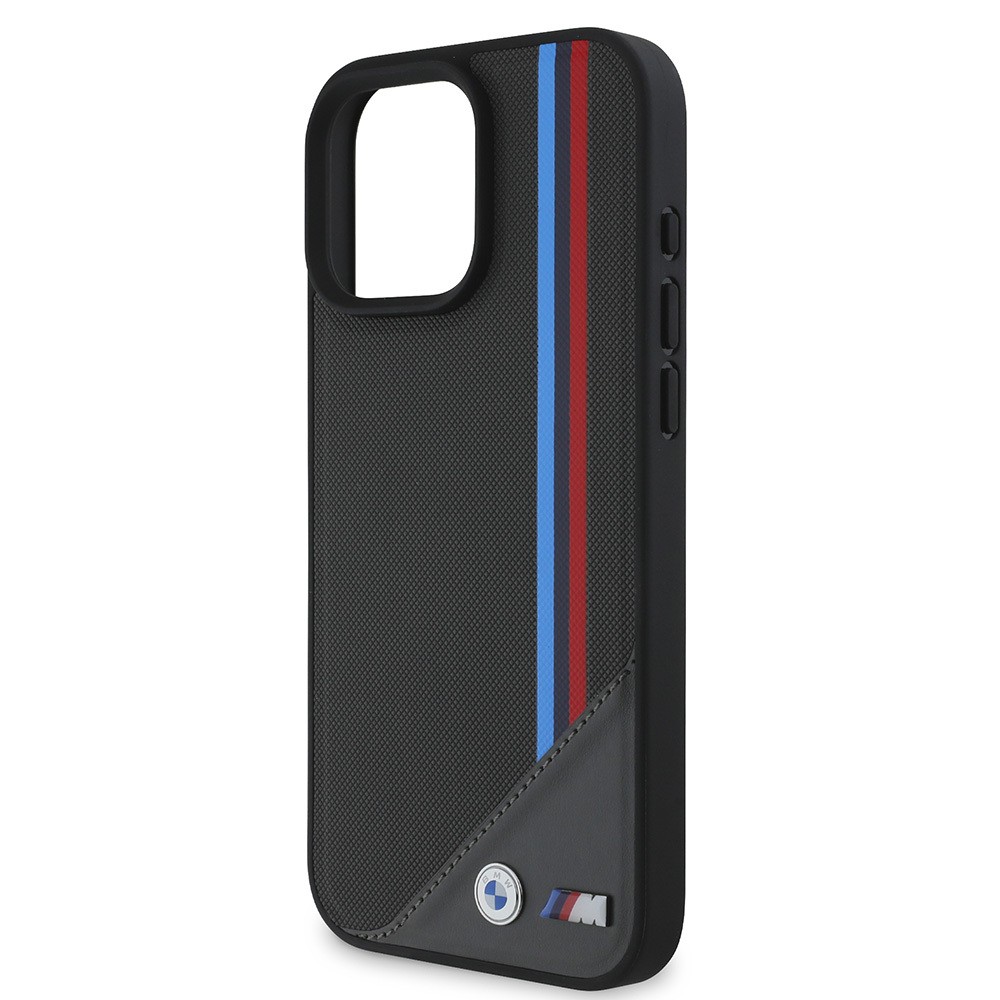 iPhone 16 Plus Kılıf BMW Orjinal Lisanslı Magsafe Şarj Özellikli M Logolu Üç Çizgili Dikiş Detaylı Meshed Tricolor Stripes Kılıf