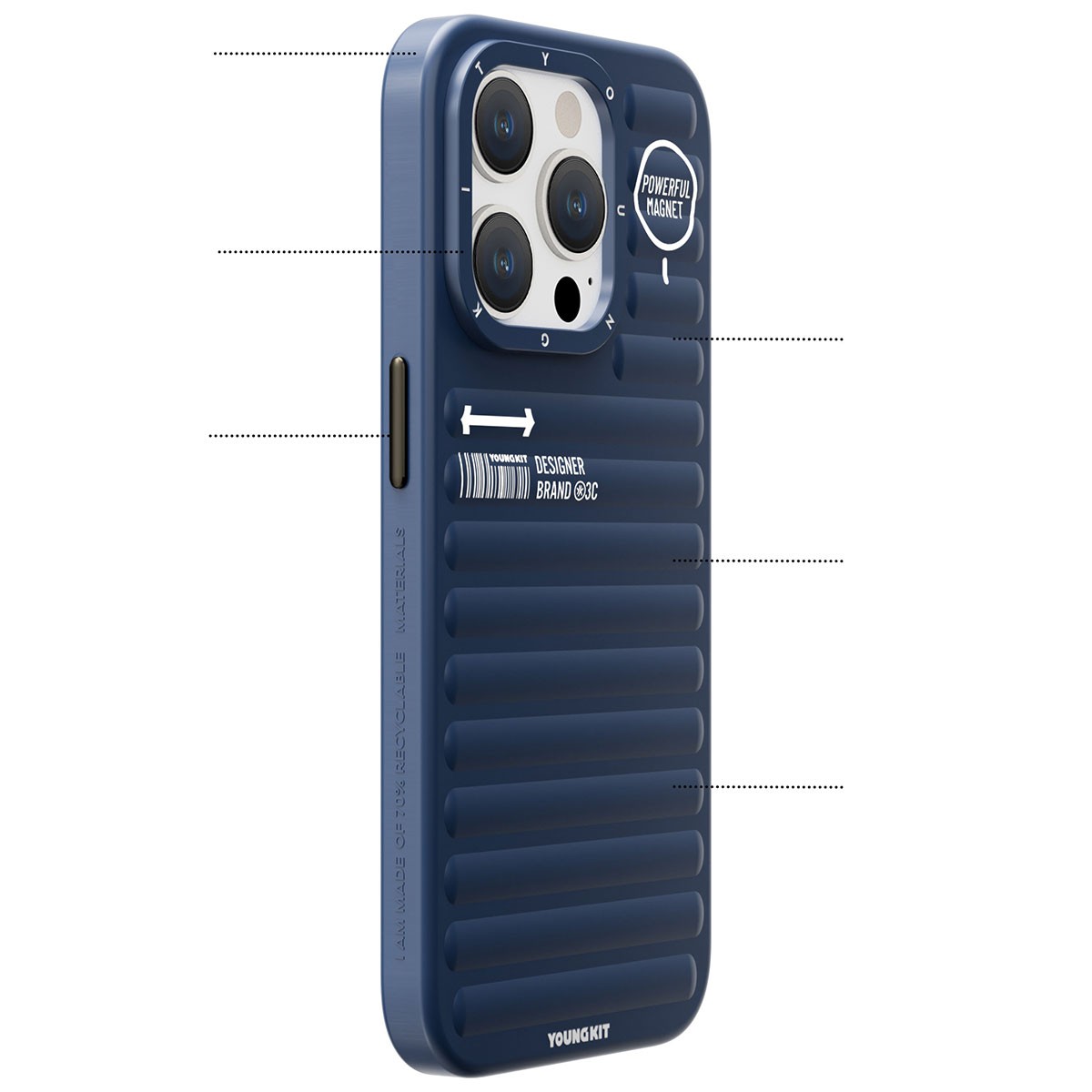 iPhone 14 Pro Kılıf Mat Renkli Tasarım YoungKit Original Serisi Kılıf