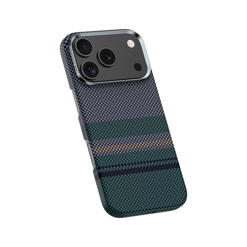 Apple iPhone 17 Pro Max Kılıf M-safe Şarj Özellikli Karbon Fiber Tasarımlı Benks Aurora ArmorAir Kevlar Kapak