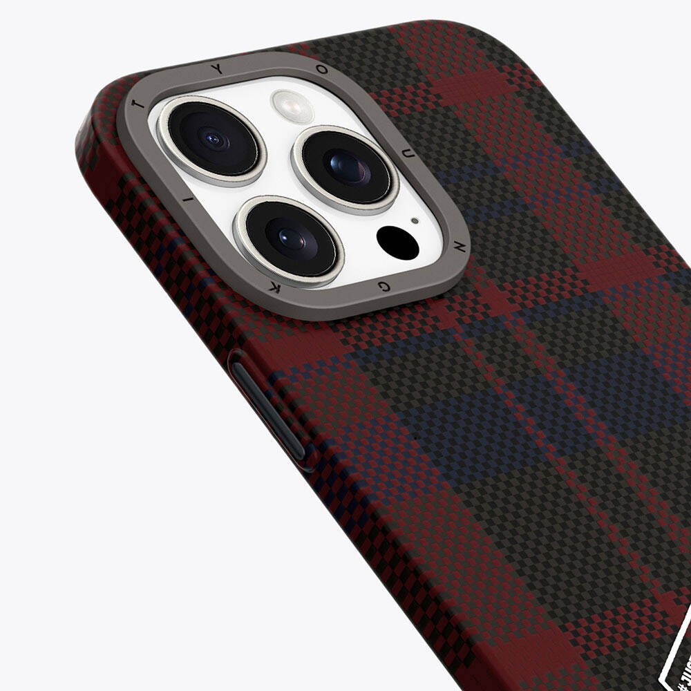 iPhone 15 Pro Kılıf Ekose Desenli Youngkit Gezhi Serisi Kılıf