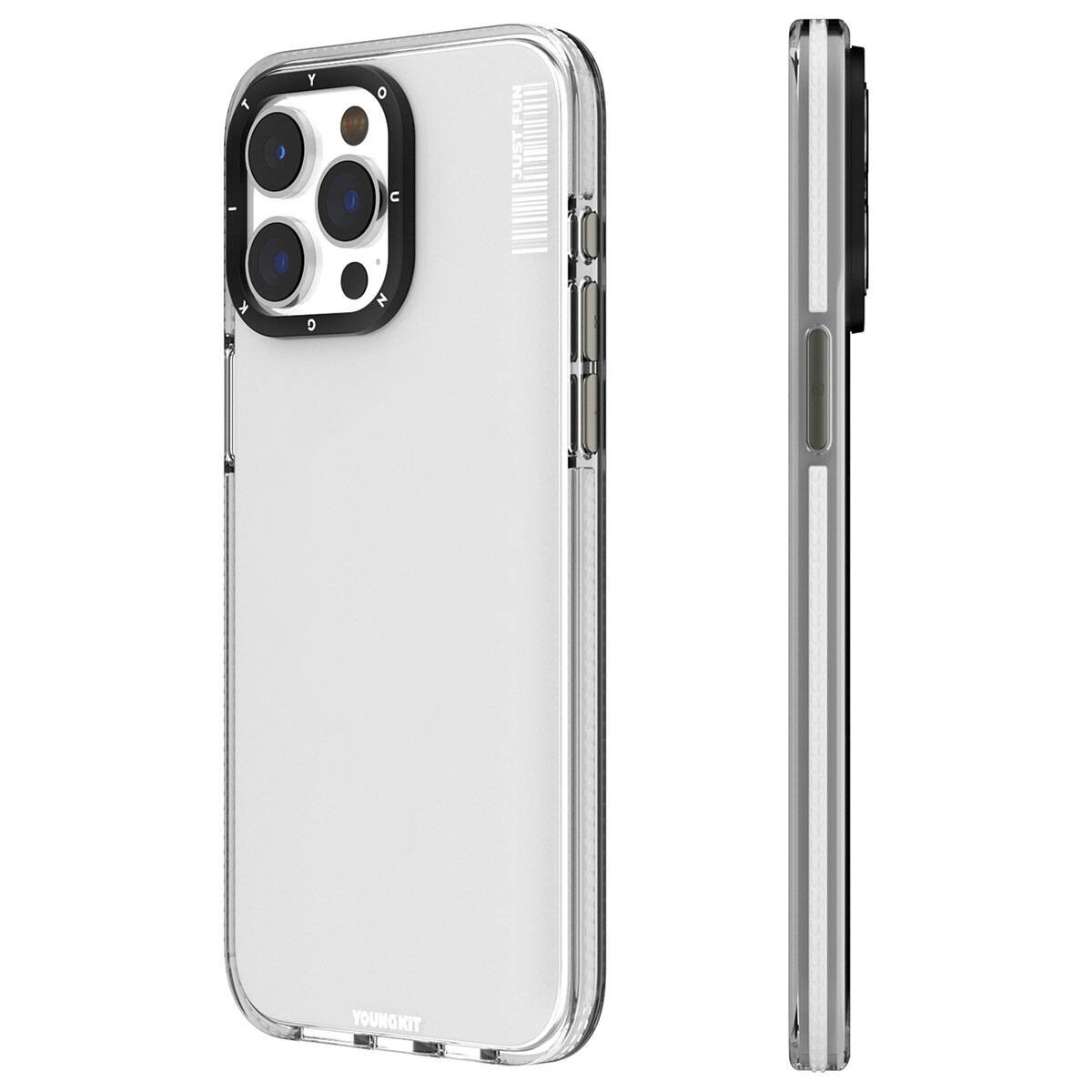 iPhone 15 Pro Max Kılıf Pürüzsüz Düz Arka Yüzey YoungKit Crystal Color Serisi Kılıf