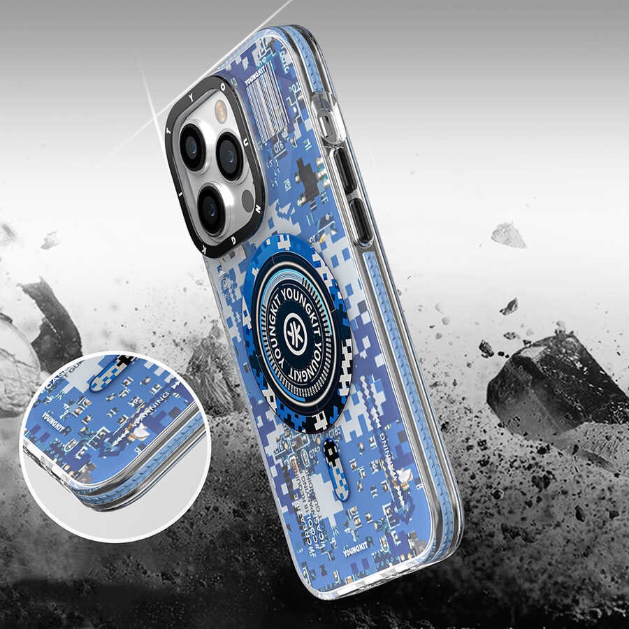 iPhone 14 Pro Max Kılıf Magsafe Şarj Özellikli YoungKit Kamuflaj Serisi Kılıf