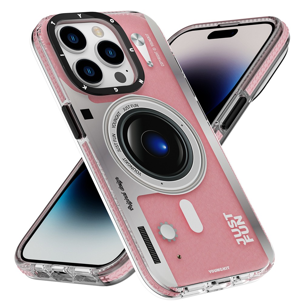 iPhone 14 Pro Max Kılıf Magsafe Şarj Özellikli Lens Figürlü YoungKit Art Film Serisi Kılıf