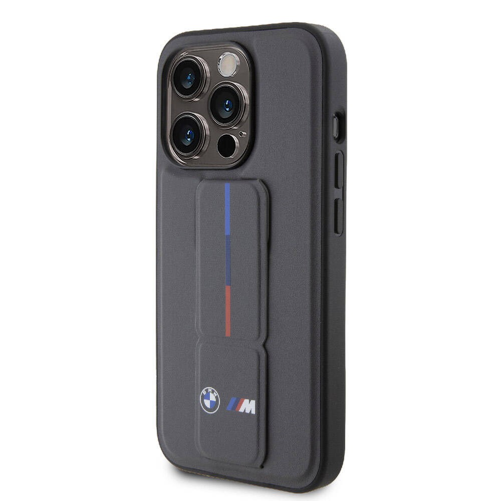 iPhone 15 Pro Kılıf BMW Orjinal Lisanslı M Şerit ve Logolu Standlı Kılıf