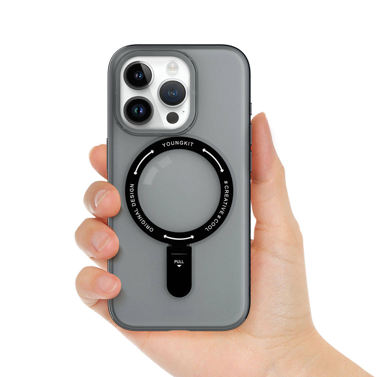 iPhone 15 Pro Max Kılıf Magsafe Şarj Özellikli Youngkit Rock Serisi Kılıf