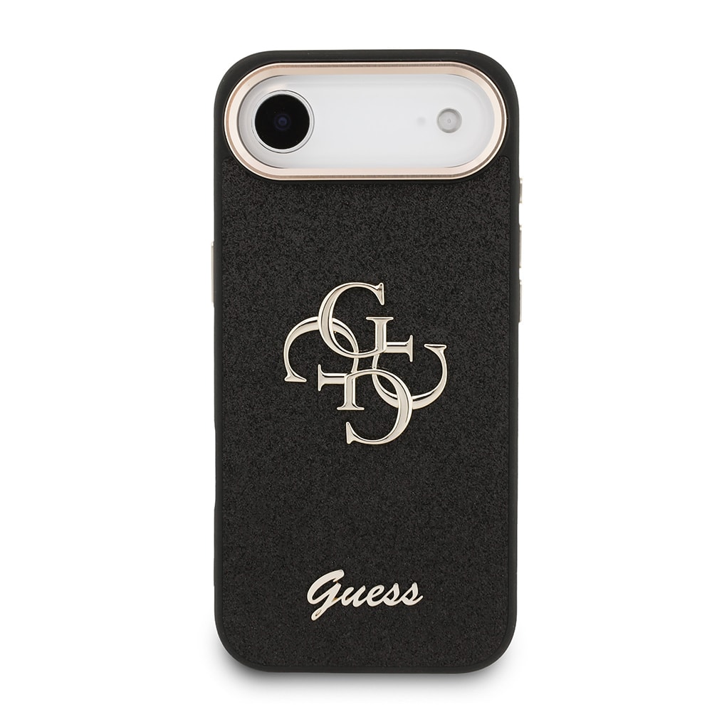 Apple iPhone 17 Air Kılıf Guess Orjinal Lisanslı 4G Büyük Metal Kamera Çerçeveli ve Logolu Glitter Kapak