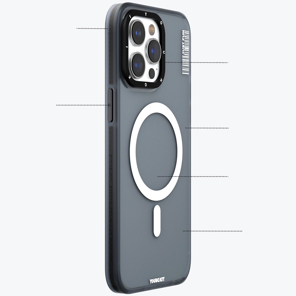 iPhone 15 Pro Kılıf Magsafe Şarj Özellikli Youngkit Colored Sand Serisi Kılıf