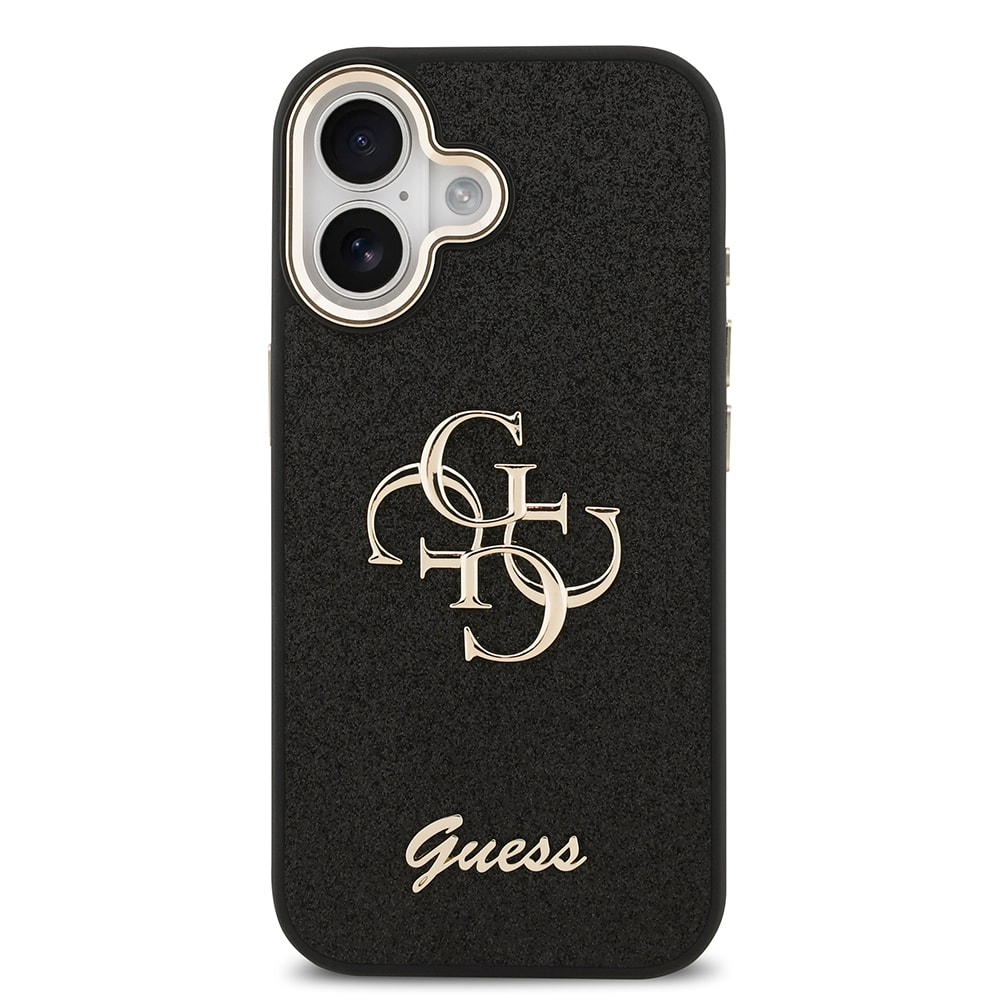 Apple iPhone 17 Kılıf Guess Orjinal Lisanslı 4G Büyük Metal Kamera Çerçeveli ve Logolu Glitter Kapak