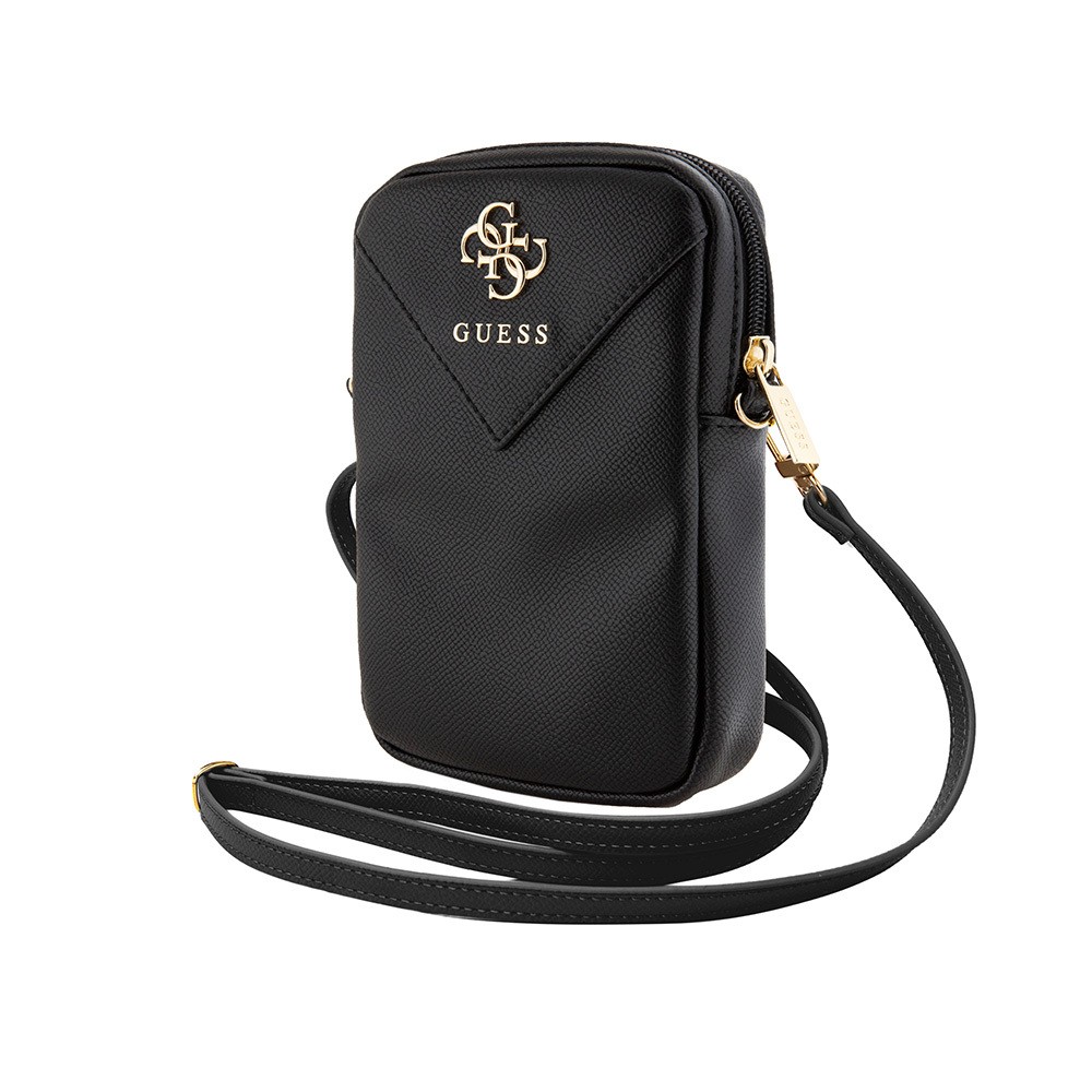 Guess Orjinal Lisanslı 4G Metal Logolu Fermuarlı PU Deri Çapraz Askılı Vücut Çantası