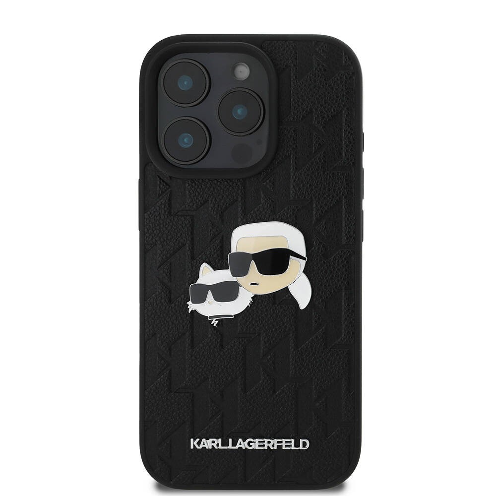 iPhone 16 Pro Kılıf Karl Lagerfeld Orjinal Lisanslı K&C Heads Monogram Pin Kılıf