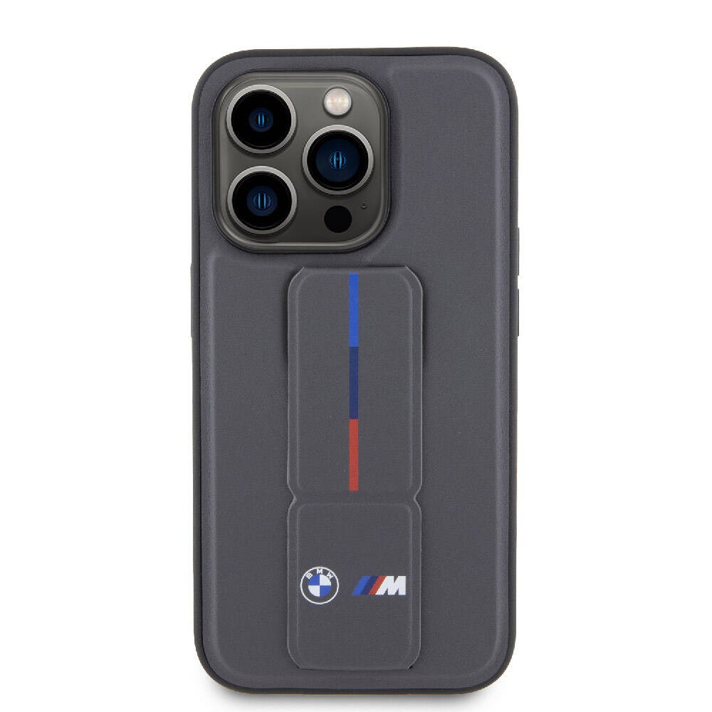 iPhone 15 Pro Kılıf BMW Orjinal Lisanslı M Şerit ve Logolu Standlı Kılıf