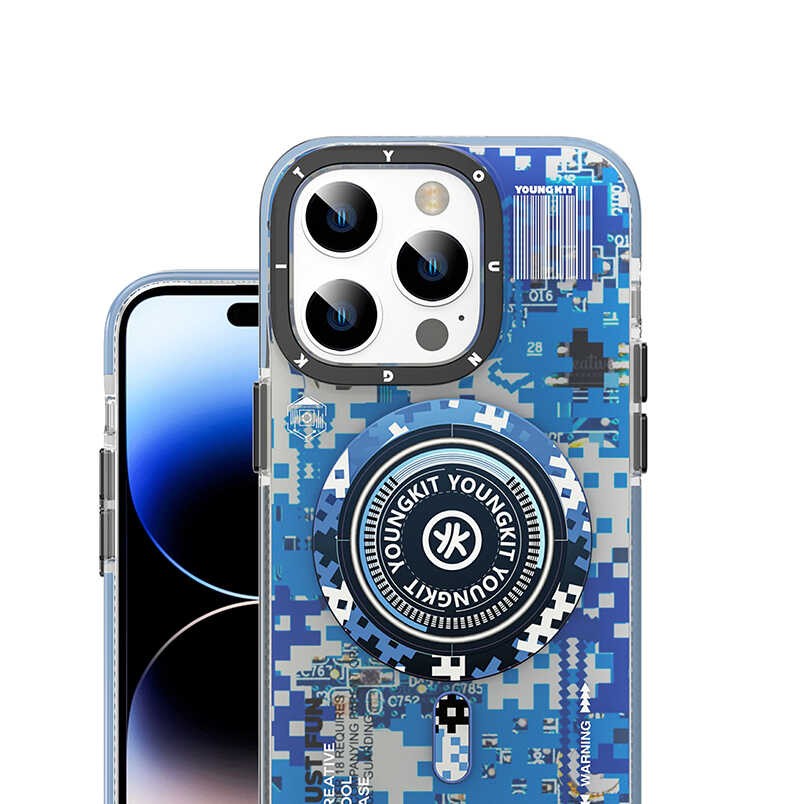 iPhone 14 Pro Max Kılıf Magsafe Şarj Özellikli YoungKit Kamuflaj Serisi Kılıf
