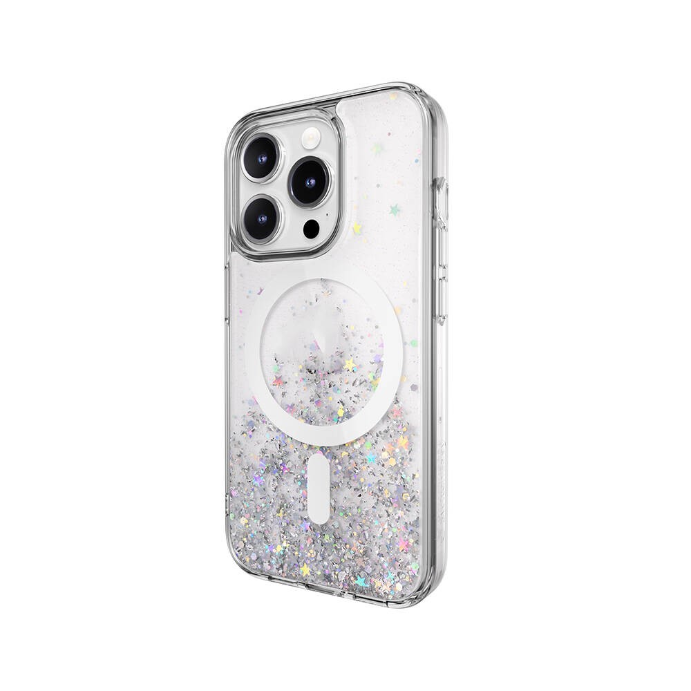 iPhone 15 Pro Kılıf Magsafe Şarj Özellikli Parlayan Simli Şeffaf Lisanslı Switcheasy Starfield-M Kılıf