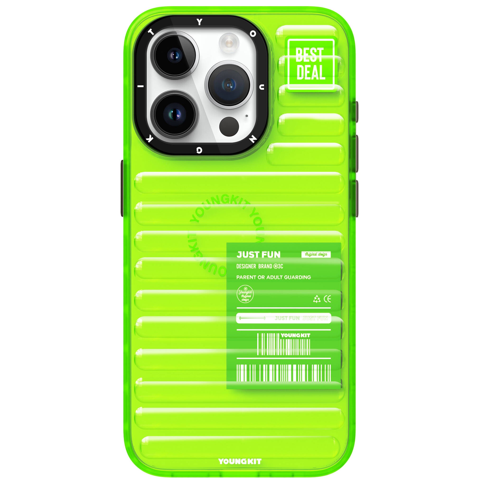 iPhone 15 Pro Max Kılıf Şeffaf Renkli Tasarım YoungKit Fluorite Serisi Kılıf