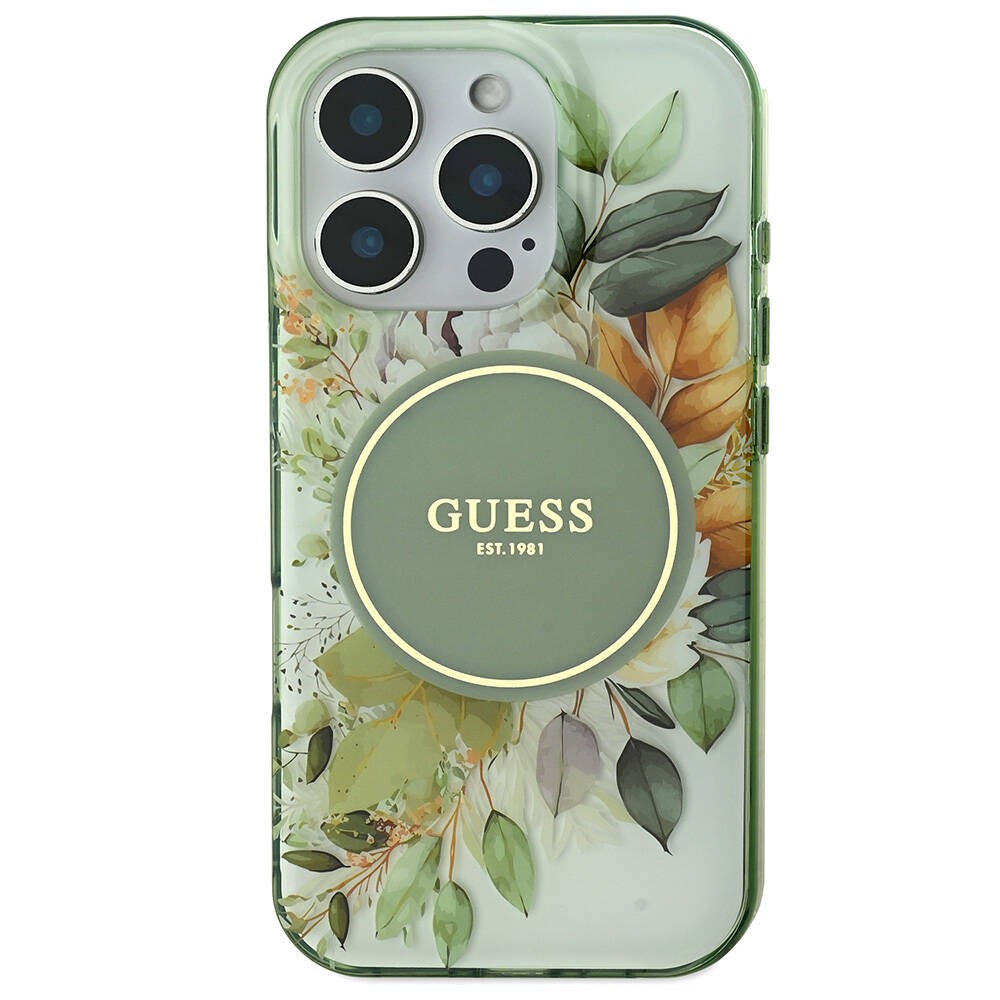 iPhone 16 Pro Max Kılıf Guess Orjinal Lisanslı Magsafe Şarj Özellikli Flower Tonal Circle Kılıf