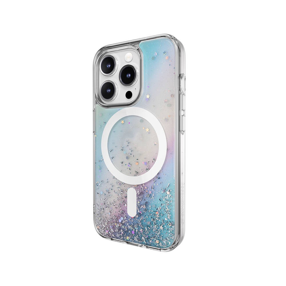 iPhone 15 Pro Kılıf Magsafe Şarj Özellikli Parlayan Simli Şeffaf Lisanslı Switcheasy Starfield-M Kılıf